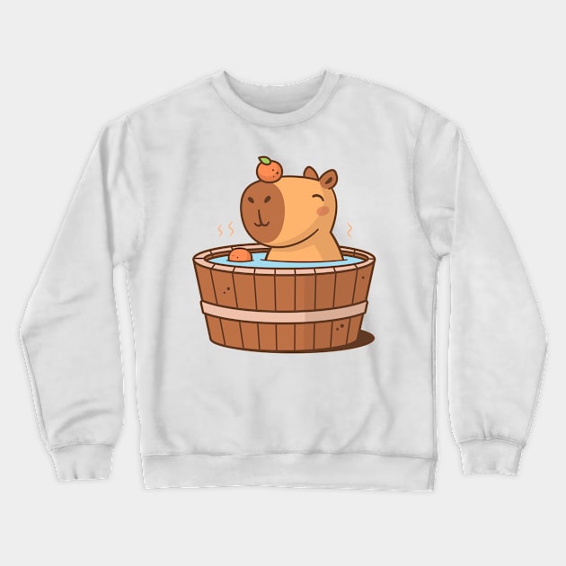 Capybara Hot Tub Crewneck Sweatshirt by zoljo